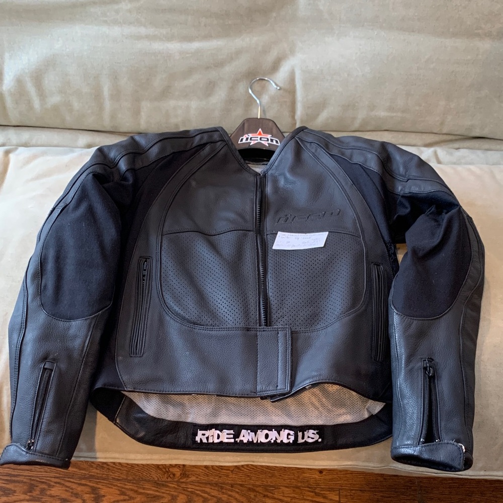 ICON Black Leather Motorcycle Jacket